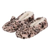 Apollo Ballerina sloffen - maat 37/39 - roze - luipaard print - pantoffels - antislip zool