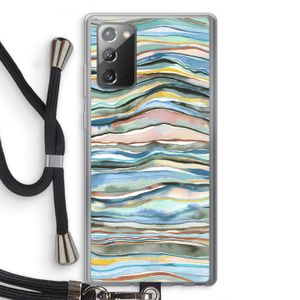 Watercolor Agate: Samsung Galaxy Note 20 / Note 20 5G Transparant Hoesje met koord