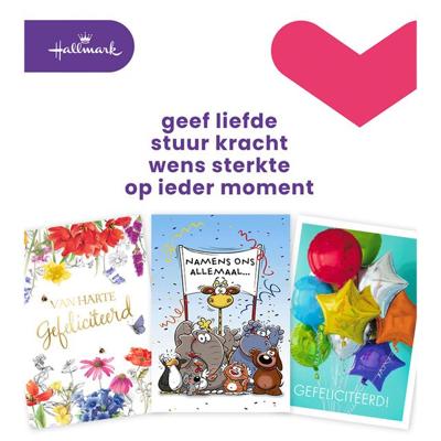 Wenskaart hallmark navulset felicitatie 8 stuks