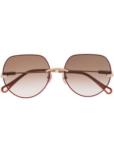 Chloé Eyewear lunettes de soleil teintées à monture ronde - Or