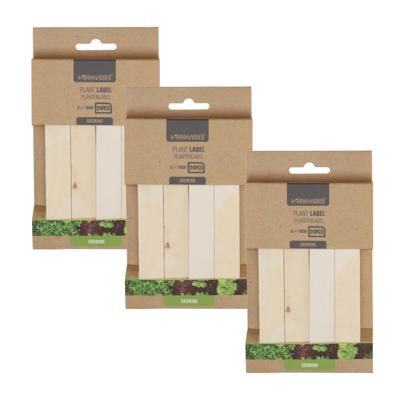 Plantetiketten / platenlabels - 72x - hout - 15 x 2 cm - steeketiketten