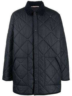 Valentino Garavani manteau Rockstud à design matelassé - Bleu