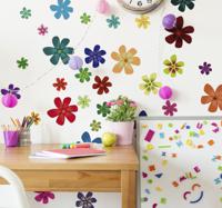 Stickers verschillende kleuren bloemen - thumbnail