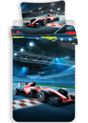 Race auto Dekbedovertrek Finish - 140 x 200 cm - polyester- 70 x 90 cm