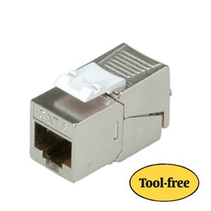 ROLINE Cat.6/Keystone, RJ-45, afgeschermd, SLIM, zilverkleurig