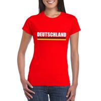 Duitsland supporters kleding t-shirt - voor dames - rood - met vlag kleuren print - korte mouwen