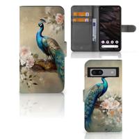 Telefoonhoesje | Met pasjeshouder | voor Google Pixel 7A Vintage Pauwen Telefoonhoesje | Met pasjeshouder | voor Google Pixel 7A Vintage Pauwen