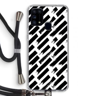 Zwarte vegen: Samsung Galaxy M31 Transparant Hoesje met koord