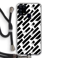 Zwarte vegen: Samsung Galaxy M31 Transparant Hoesje met koord