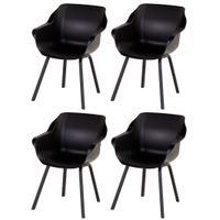 Set van 4 - Hartman Sophie Element dining armstoel - Carbon black - thumbnail