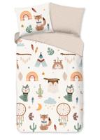 Good Morning Kinderdekbedovertrek "tipi-tenten / boho" - Zand - (140x200/220 cm) - Katoen