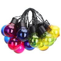 LED Lichtsnoer met Zonne-energie - Dag en Nacht Sensor - Aigi Ligo - 20W - 5.8 Meter - 20 LED's Meerkleurig - Waterdicht IP44 - Zwart
