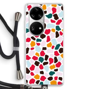 Colored Giraffe: Huawei P50 Pro Transparant Hoesje met koord