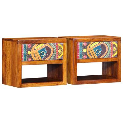 Nachtkastje 2 pcs Bruin 40 x 35 x 35 cm Massief acaciahout