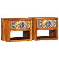 Nachtkastje 2 pcs Bruin 40 x 35 x 35 cm Massief acaciahout