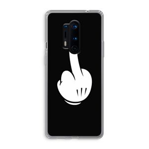 Middle finger black: OnePlus 8 Pro Transparant Hoesje
