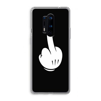 Middle finger black: OnePlus 8 Pro Transparant Hoesje