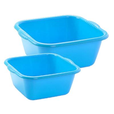 Plasticforte afwasteilen set - afwasbak - kunststof - 15 en 25 liter - Blauw - huishoud emmers Plasticforte afwasteilen set - afwasbak - kunststof - 15 en 25 liter - Blauw - huishoud emmers