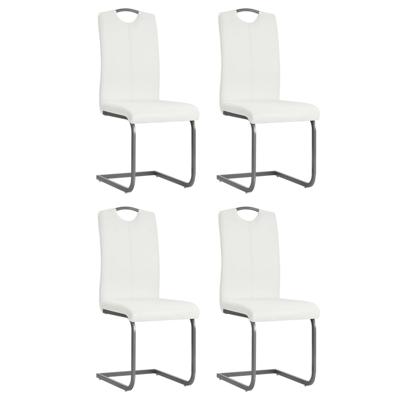 Eetkamerstoelen 4 st kunstleer wit