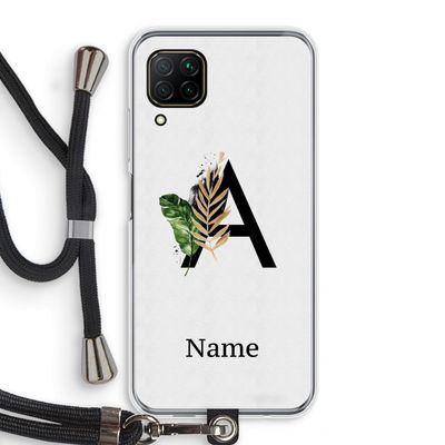 Charcoal Flora: Huawei P40 Lite Transparant Hoesje met koord