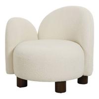 Rebellenclub Lillo Fauteuil - Wit Bouclé - Links