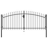 VidaXL Hekpoort dubbele deur met speren bovenkant 300x150 cm