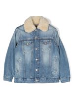 MM6 Maison Margiela Kids veste en jean à détails lainés - Bleu - thumbnail