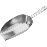 Keukenhulp voedsel doseer schep - aluminium - 75 ml - 16 x 6 cm - opstaande rand