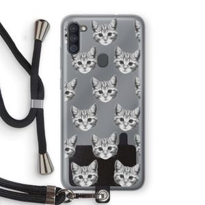 Kitten: Samsung Galaxy A11 Transparant Hoesje met koord