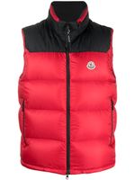 Moncler gilet matelassé à design bicolore - Rouge - thumbnail