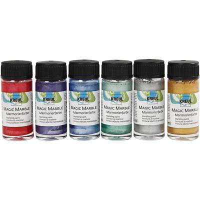 Creativ Company Marmerverf - metallic kleuren, 6x20ml