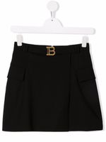 Balmain Kids jupe à plaque logo - Noir