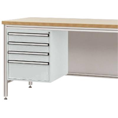 Manuflex ZB4825.7035 Behuizing onderbouw voor alu-werkbanken, gebruiksh. 500 mm met 4 lades, voor tafel diepte 600 mm