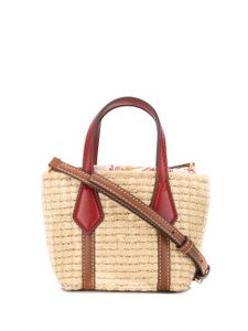 Tory Burch mini sac à bandoulière Perry Straw - Marron