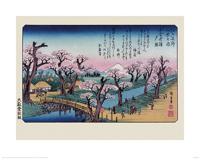 Kunstdruk Hiroshige - Mount Fuji Koganei Bridge 40x50cm