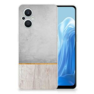 OPPO Reno8 Lite Bumper Hoesje Wood Concrete