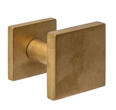 Intersteel Vaste voordeurknop vierkant 64x64mm éénzijdige montage PVD messing getrommeld