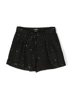 Balmain Kids short plissé à sequins - Noir