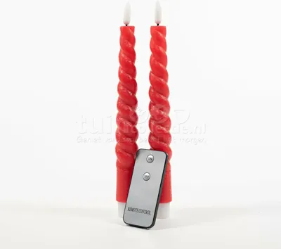 LED Dinerkaars Swirl Wax 2st Rood
