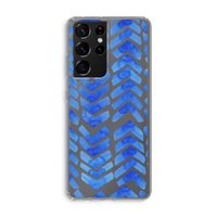 Blauwe pijlen: Samsung Galaxy S21 Ultra Transparant Hoesje