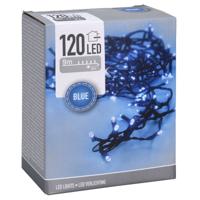 Kerstverlichting lichtsnoeren - 120 LED lampjes blauw - 9 m - voor binnen en buiten