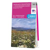 Wandelkaart - Topografische kaart 161 Landranger Abergavenny & The Black Mountains/Y Mynyddoedd Duon - Brecon Beacons / Wales | Ordnance Survey - thumbnail