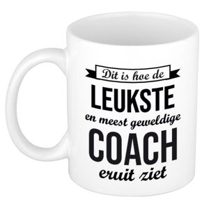 Leukste en meest geweldige coach cadeau koffiemok / theebeker wit 300 ml