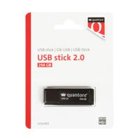 Usb stick 2.0 quantore usb-a 256gb zwart | 400 stuks