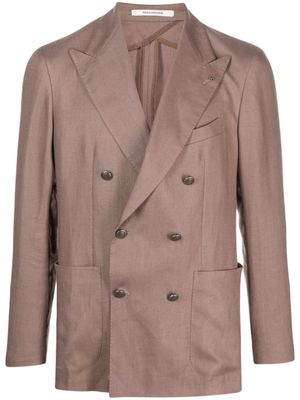 Tagliatore blazer en lin à boutonnière croisée - Rose