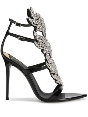 Giuseppe Zanotti sandales Intriigo Flame 105 mm ornées de cristaux - Noir