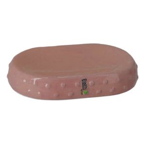 Zeephouder/zeepbakje roze keramiek 15 cm   -