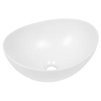 Keramische Opbouw Waskom Scale Ovaal 39x32x17.5cm Mat wit