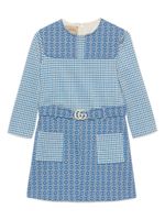 Gucci Kids robe à motif monogrammé GG - Bleu