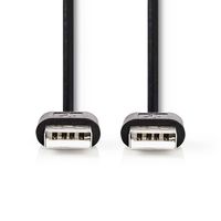 Nedis USB-Kabel | USB 2.0 | USB-A Male | USB-A Male | 480 Mbps | Vernikkeld | 2.00 m | Rond | PVC | Zwart | Label - CCGL60001BK20 - thumbnail